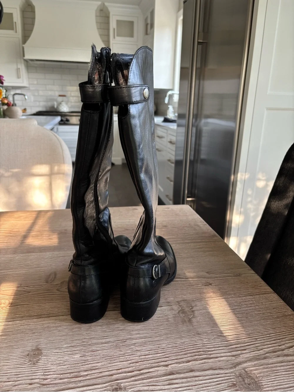 Born Black Over-The-Knee Leather Boots